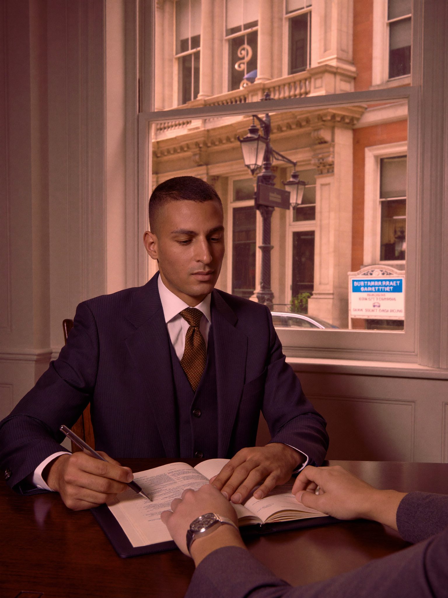 Vireta advisor reviewing a client ledger at the Buitengracht Street office